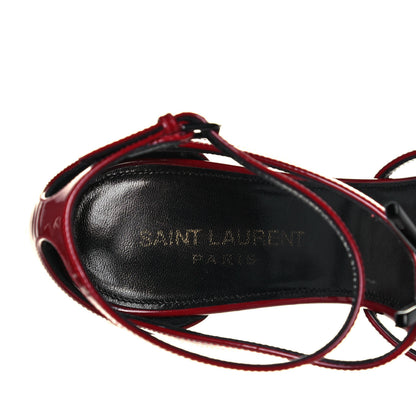 Saint Laurent Patent Calfskin Cassandra 100 Sandals 37 Red Laquer 7 of 10