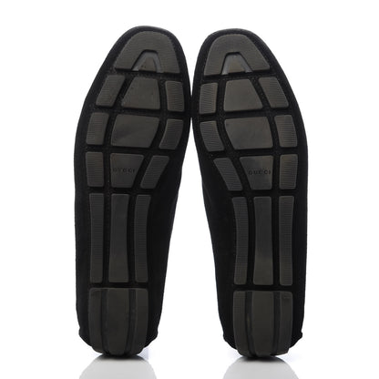 Gucci Suede Womens Horsebit Driver Loafers 38 Black 5 of 10