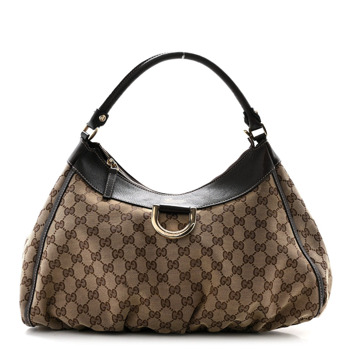 Monogram Large D Gold Hobo Dark Brown