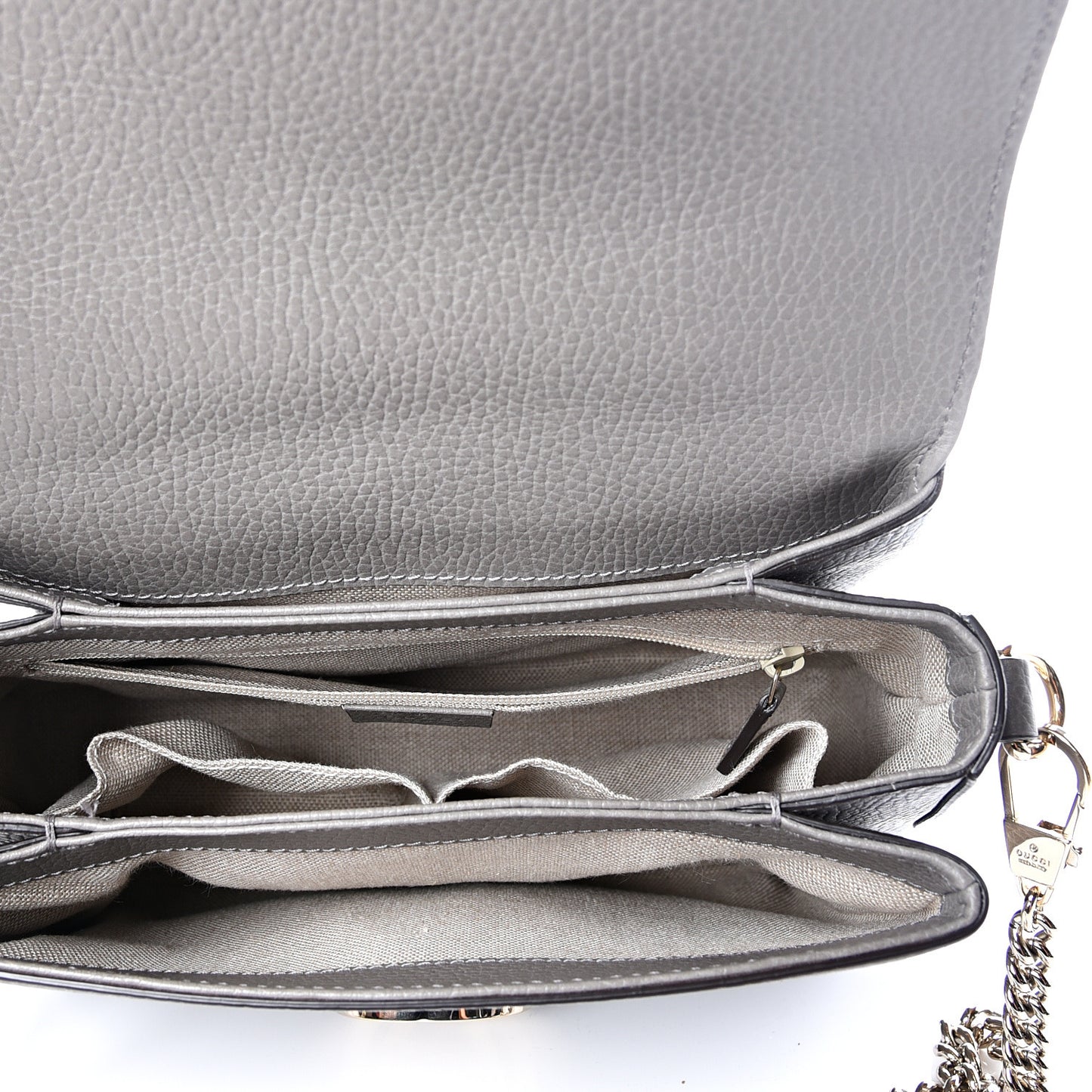 Dollar Calfskin Interlocking G Top Handle Shoulder Bag Loess