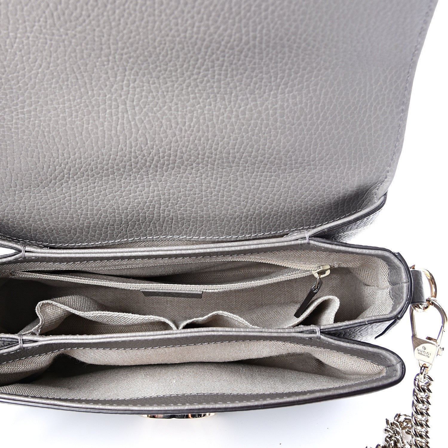 Gucci Dollar Calfskin Interlocking G Top Handle Shoulder Bag Loess 4 of 13