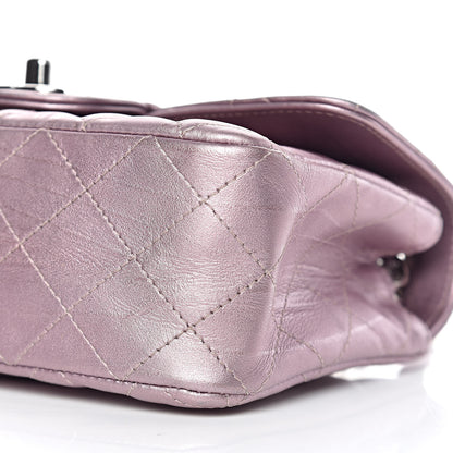 Chanel Metallic Calfskin Quilted Mini Rectangular Flap Pink 9 of 13