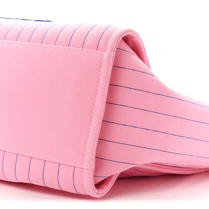 Chanel Canvas Calfskin Striped Large Deauville Tote Pink Blue 10 of 10