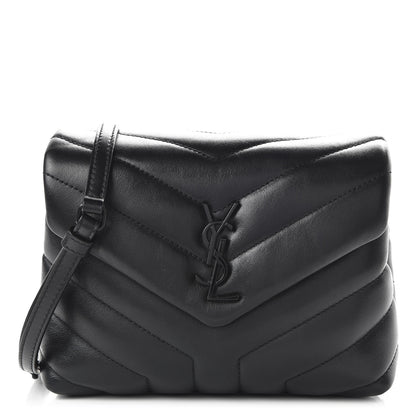 Saint Laurent Calfskin Y Quilted Monogram Toy Loulou Crossbody Bag Black 1 of 9