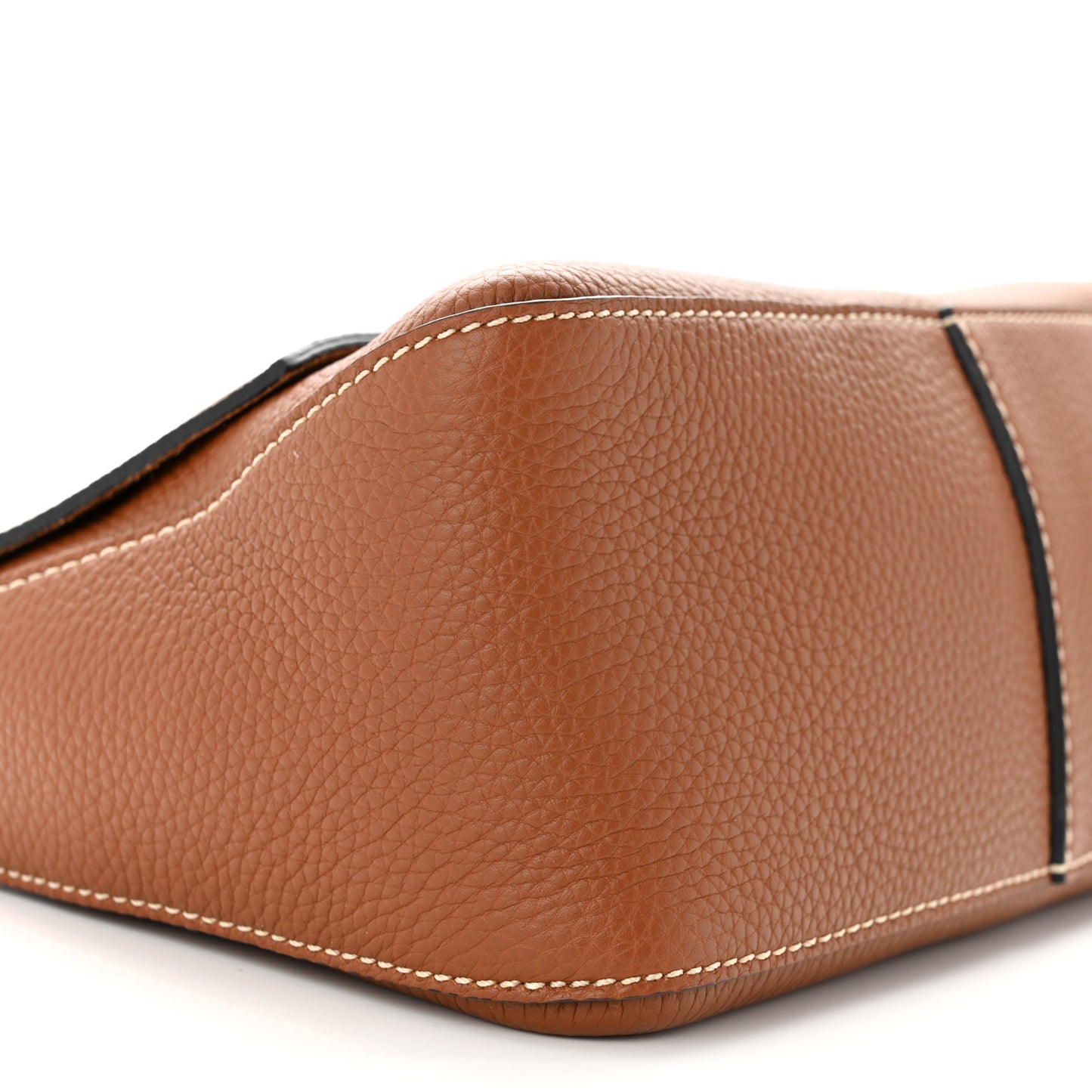 Pebbled Calfskin Small VRing Shoulder Bag Saddle Brown