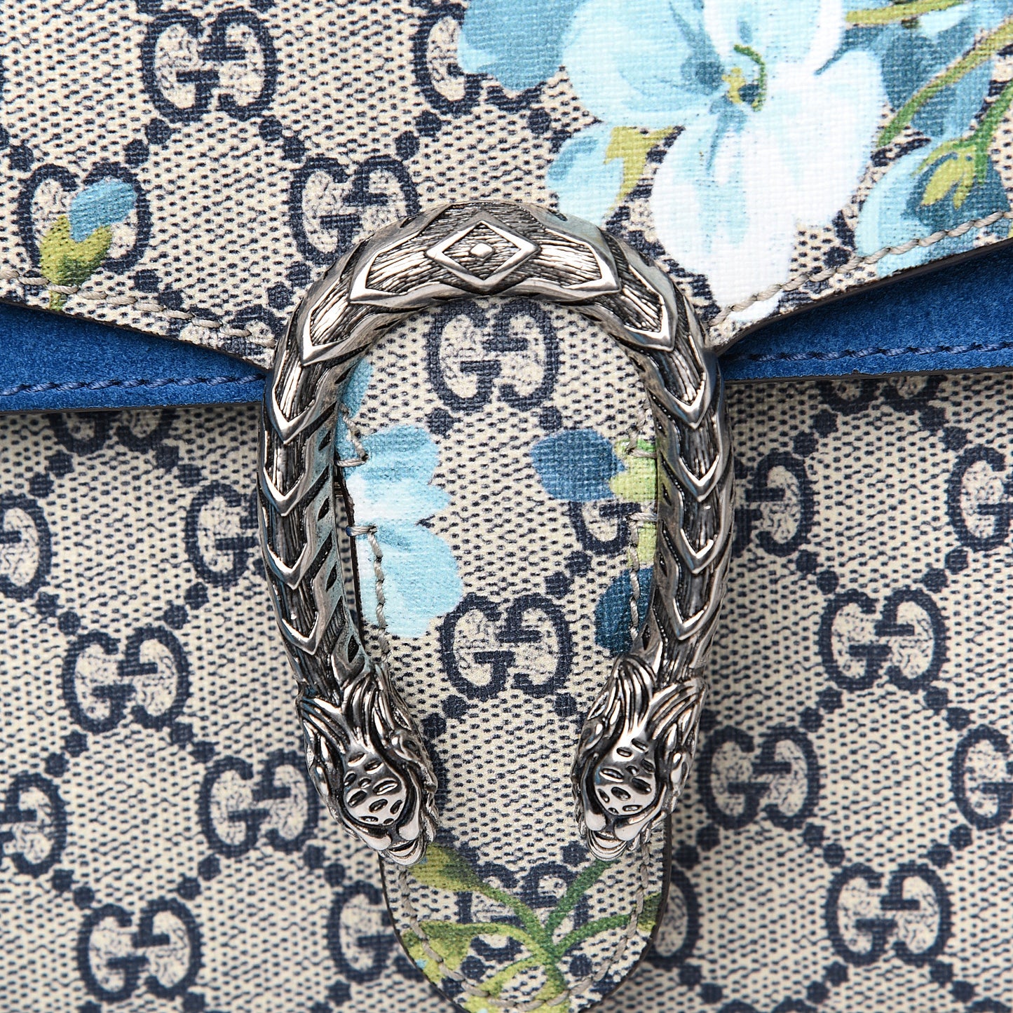 GG Supreme Monogram Blooms Mini Dionysus Shoulder Bag Beige Navy Vintage Blue