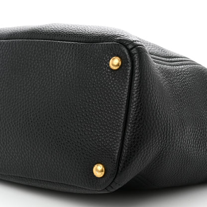 Prada Vitello Daino Side Pocket Tote Black 10 of 10