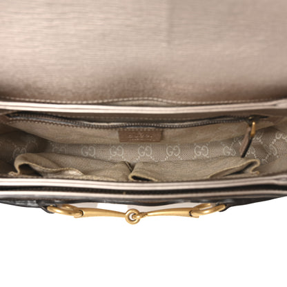 Gucci Textured Metallic Calfskin Bright Bit Flap Bag Silver 4 of 9