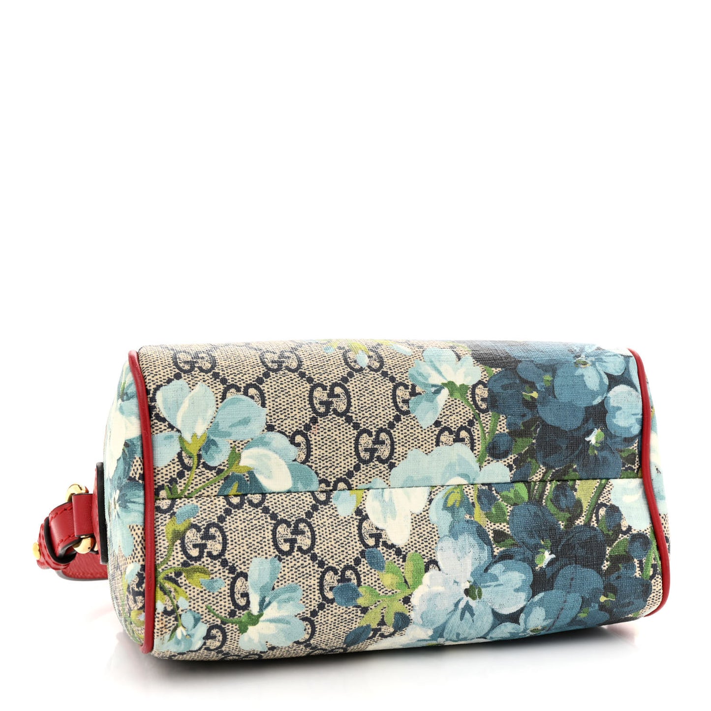 GG Supreme Monogram Blooms Mini Boston Navy Blue Hibiscus
