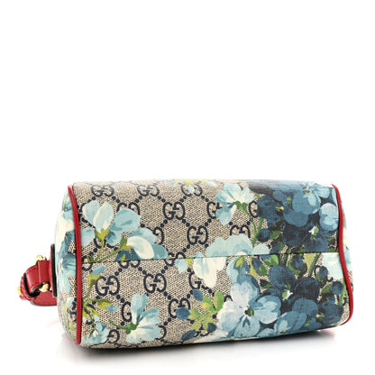 Gucci GG Supreme Monogram Blooms Mini Boston Navy Blue Hibiscus 4 of 11