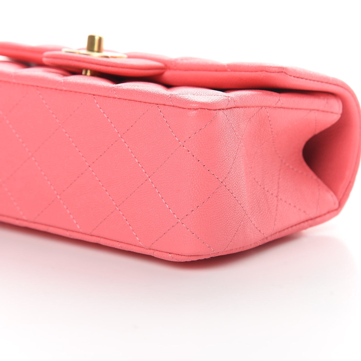 Caviar Quilted Mini Top Handle Rectangular Flap Pink