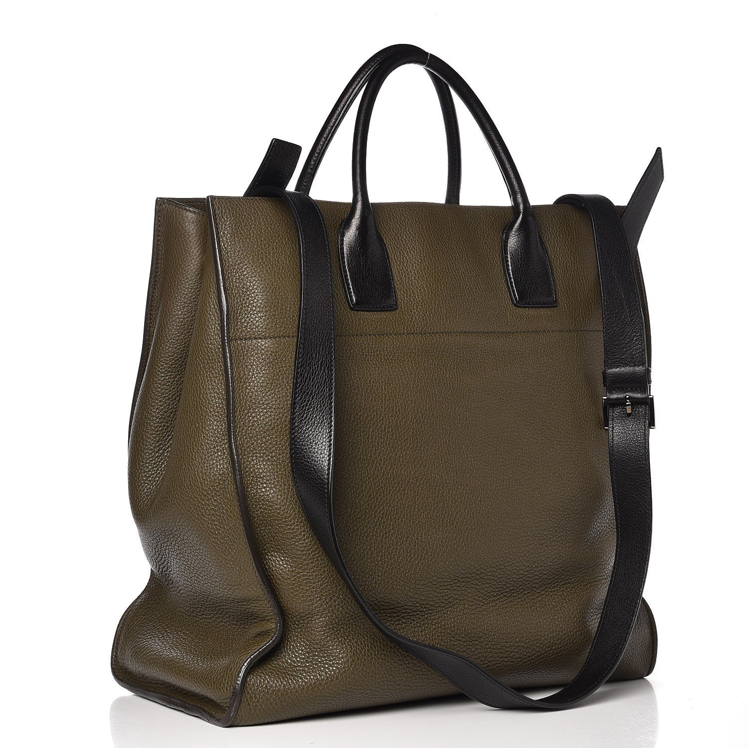 Prada Vitello Daino Tote Dark Green 4 of 11