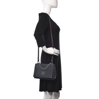 Louis Vuitton Calfskin Lockme II Chain Bag BB Marine Rouge 2 of 9