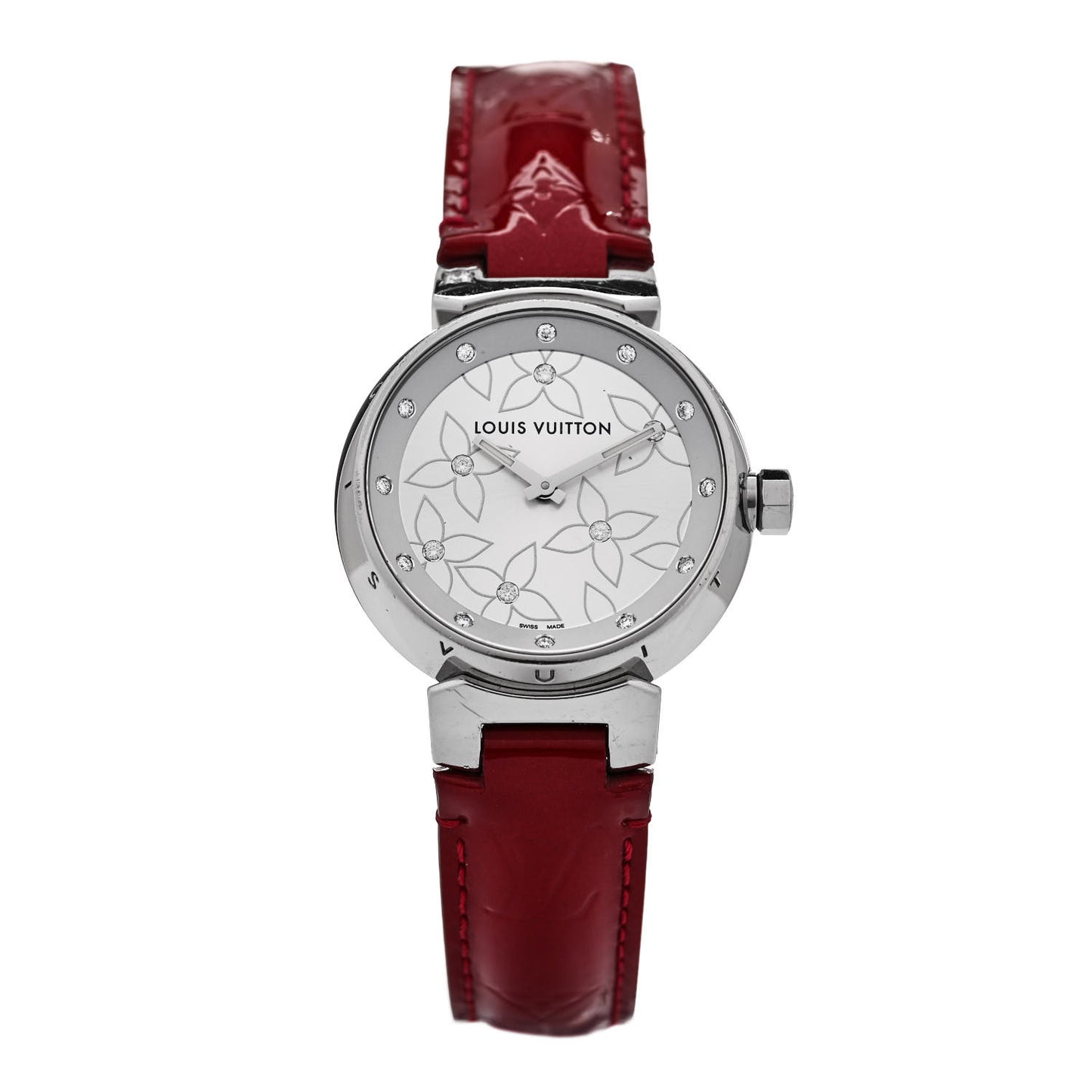 Stainless Steel Vernis Diamond Mother of Pearl 34mm Tambour Lovely Quartz Watch