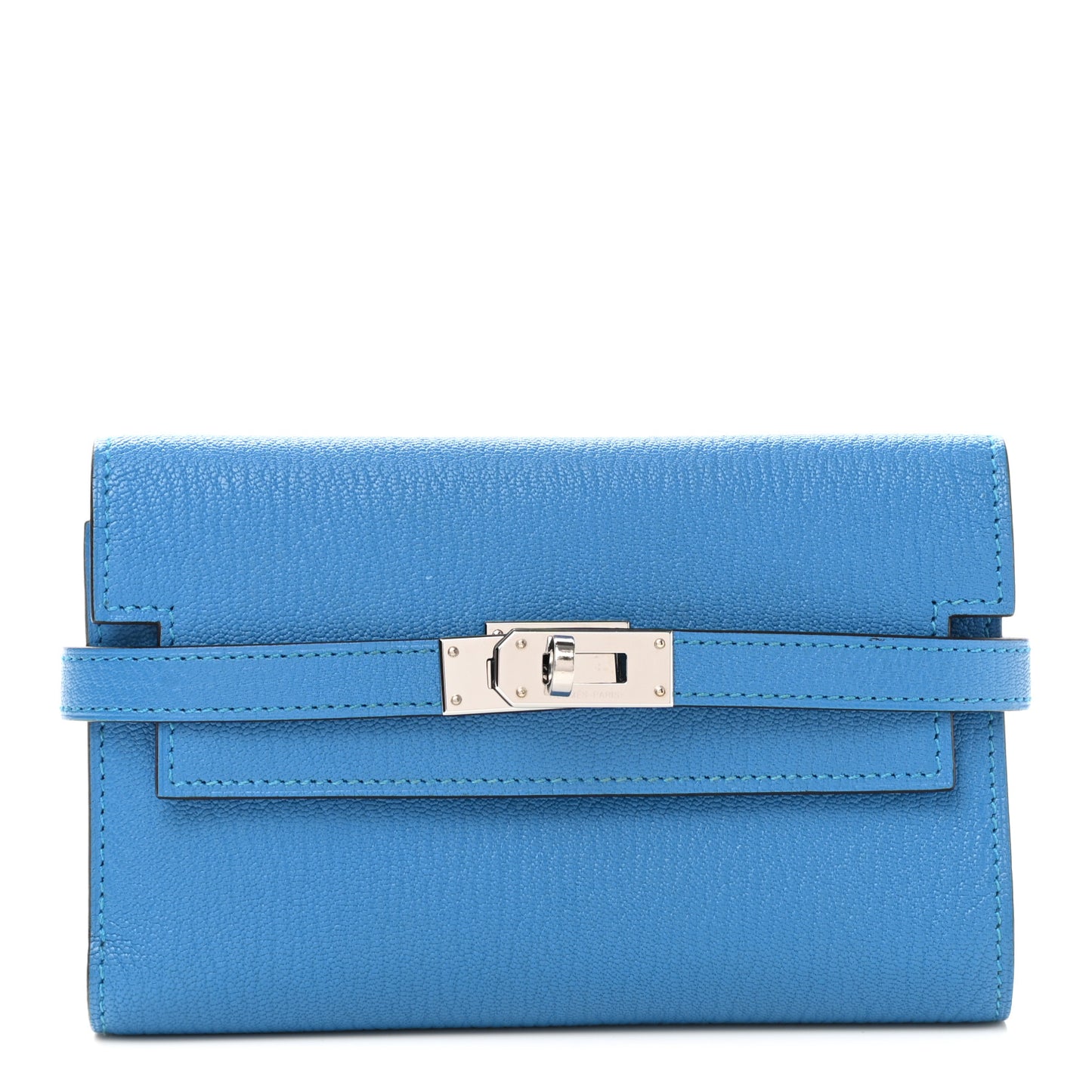 Chevre Mysore Medium Kelly Wallet Bleu Zanzibar