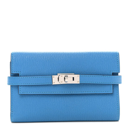 Hermes Chevre Mysore Medium Kelly Wallet Bleu Zanzibar 1 of 7
