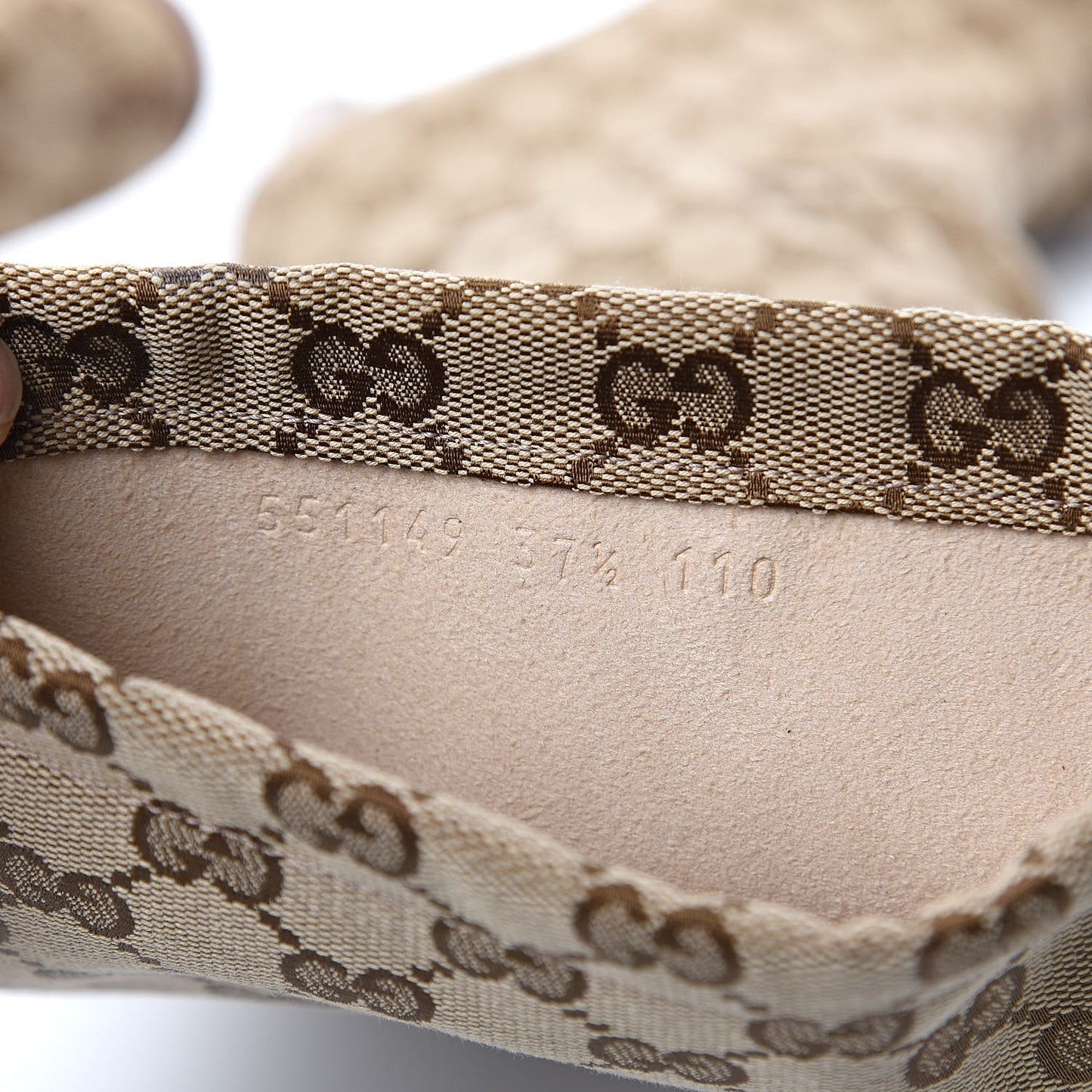 Monogram Lisa Mid Heel Boots 37.5 Beige Ebony