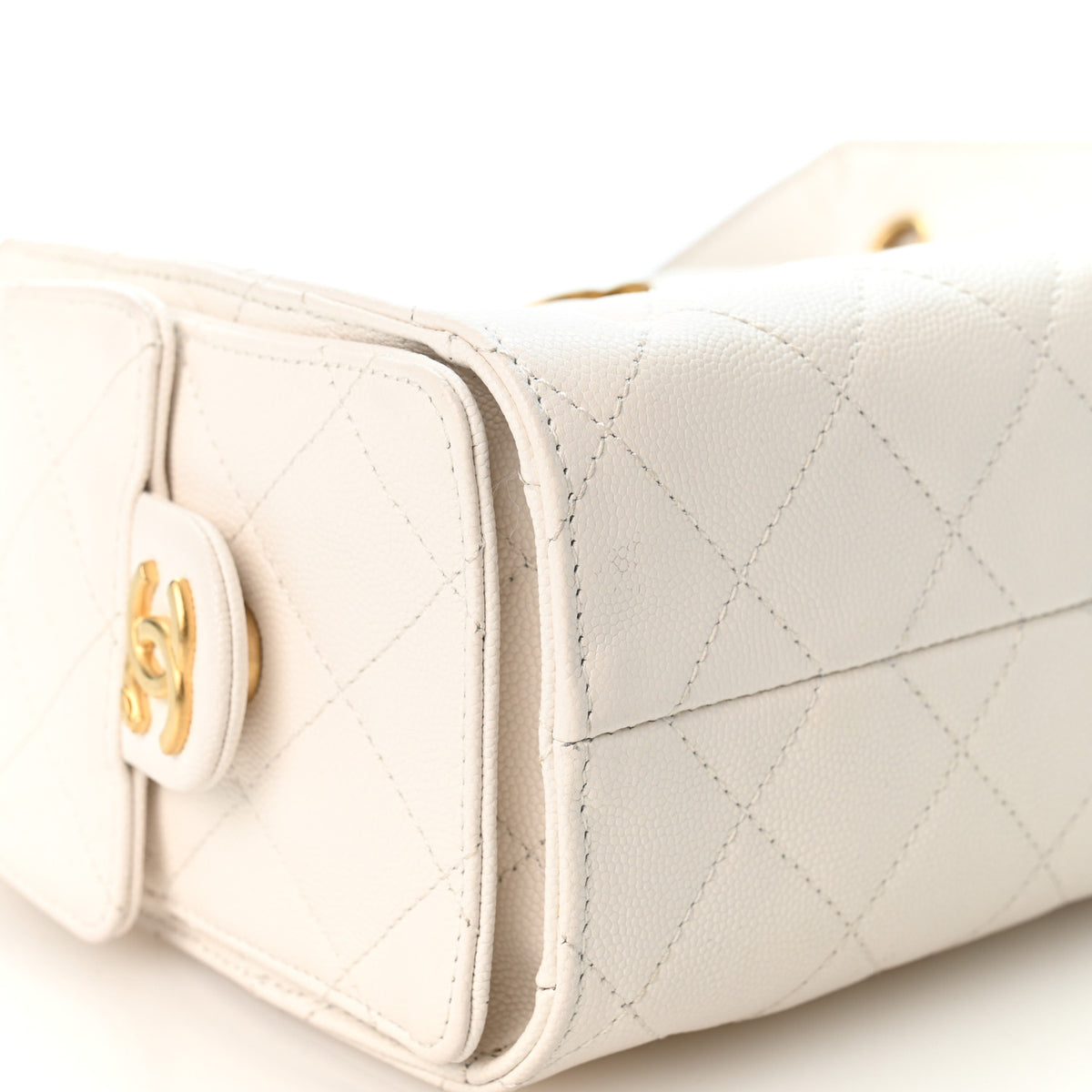 Caviar Quilted Mini Chanel 25 Handbag White