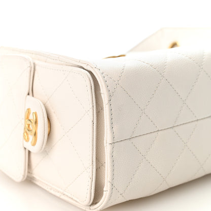 Chanel Caviar Quilted Mini Chanel 25 Handbag White 9 of 10
