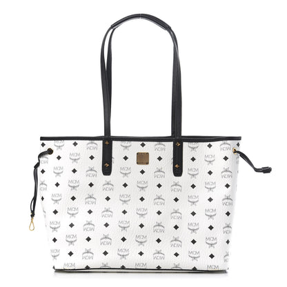 MCM Visetos Medium Project Reversible Shopper Tote White 1 of 22