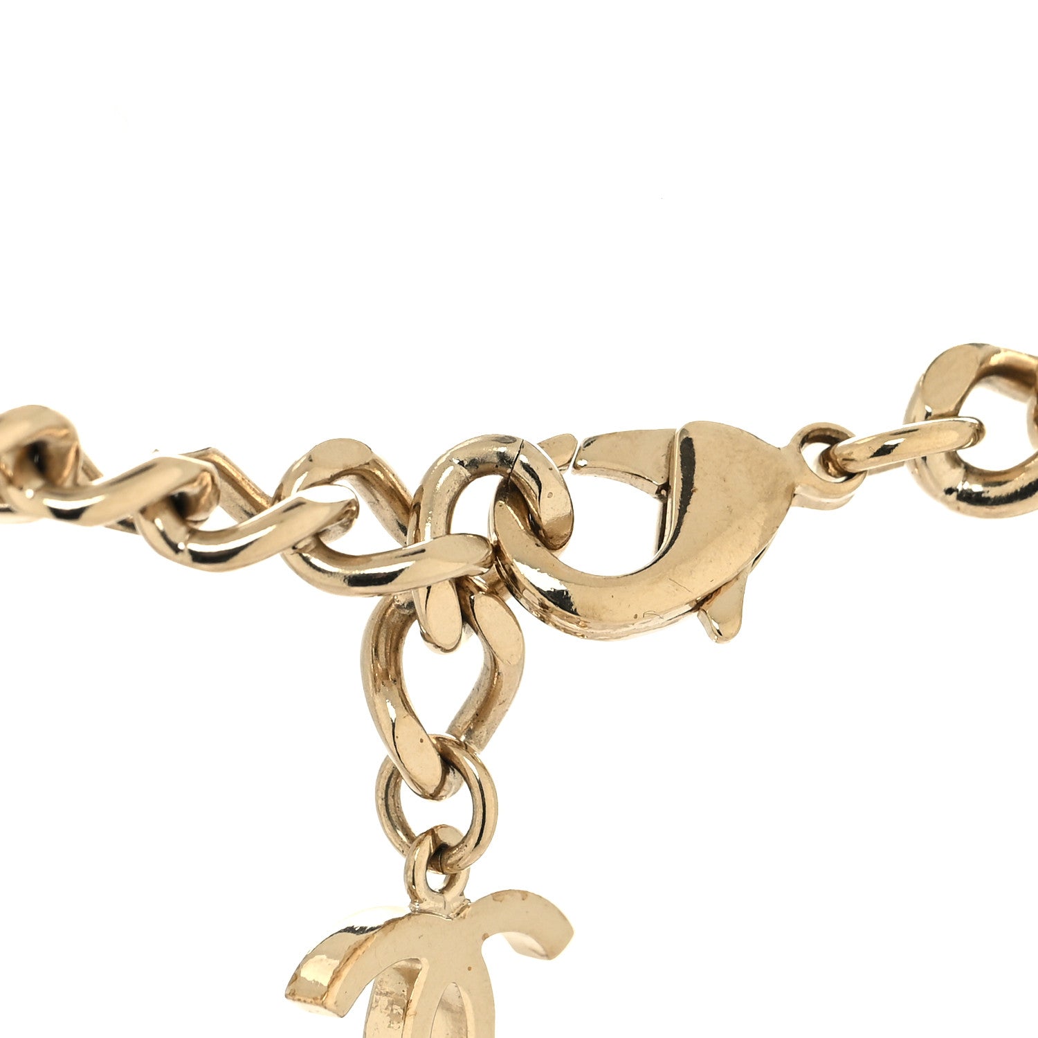Chanel Enamel Metal Logo Choker Necklace Gold Black White 4 of 5