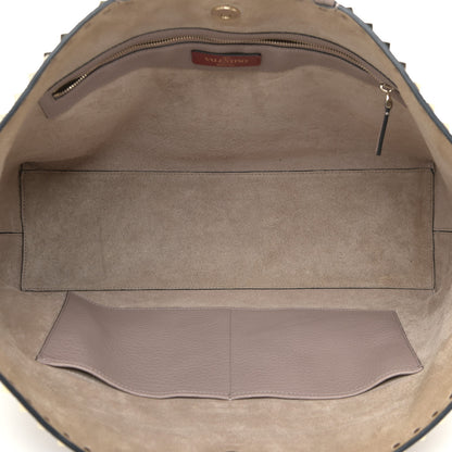 Valentino Garavani Grained Calfskin Rockstud Shoulder Tote Poudre 5 of 13