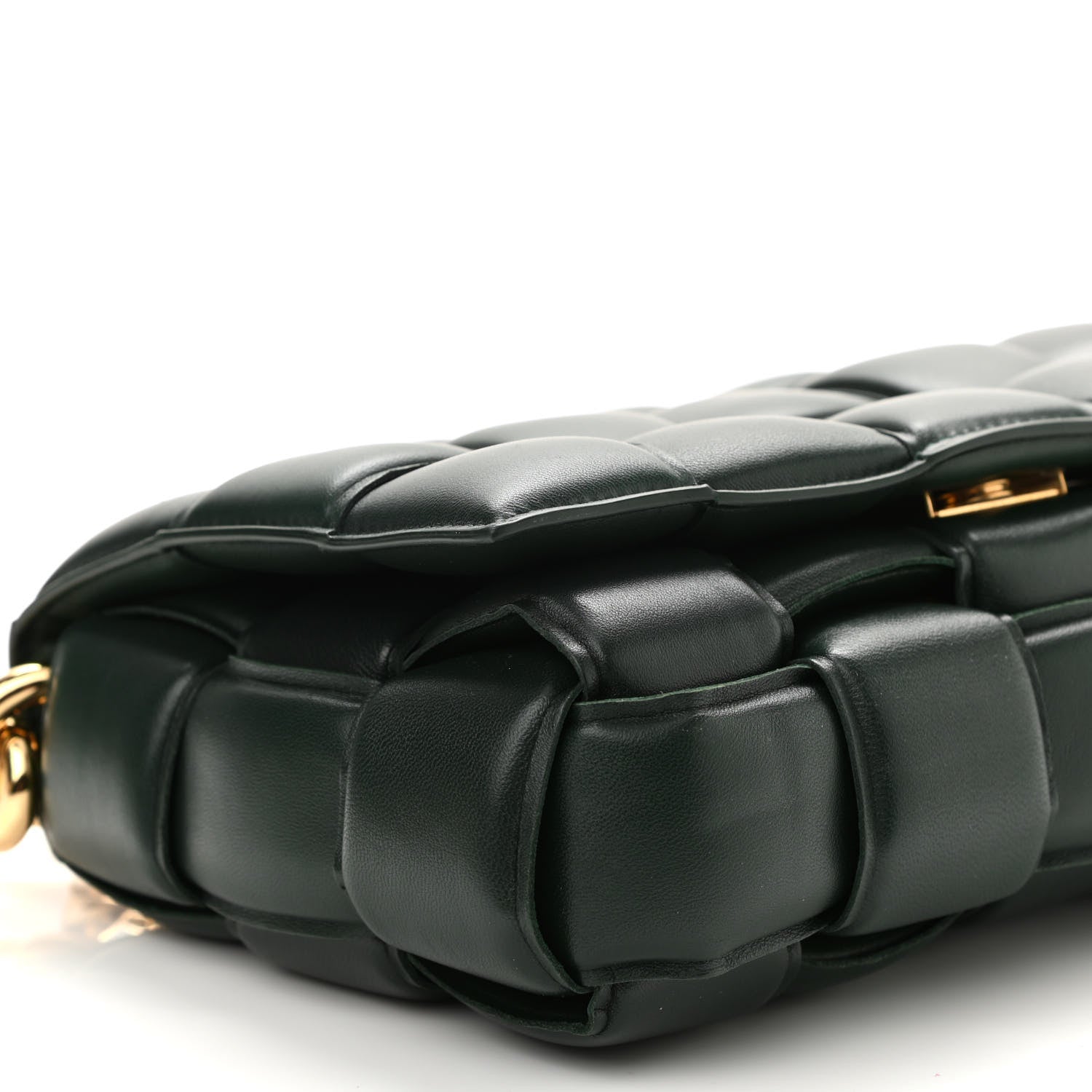 Bottega Veneta Lambskin Maxi Intreccio Padded Chain Cassette Crossbody Bag Raintree 7 of 9