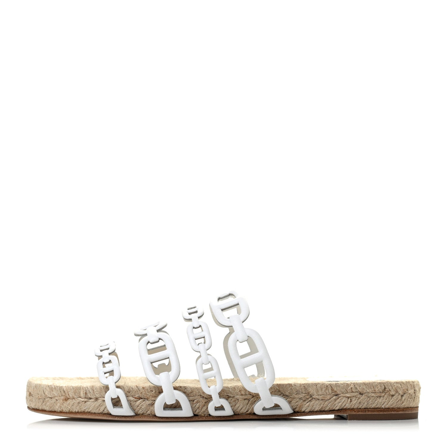 Hermes Nappa Ancone Espadrille Sandals 36 White Naturel 1 of 7