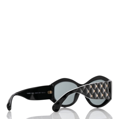 Chanel Acetate Quilted CC Sunglasses 5486-A Black 4 of 8