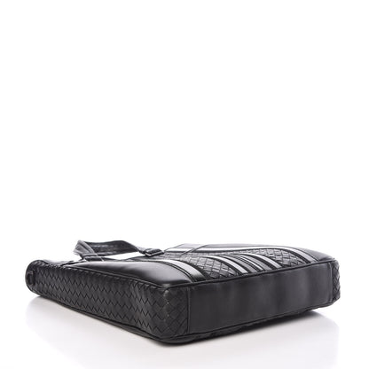 Bottega Veneta Nappa Tech Nylon Intrecciato Stripe Tote Black 4 of 10