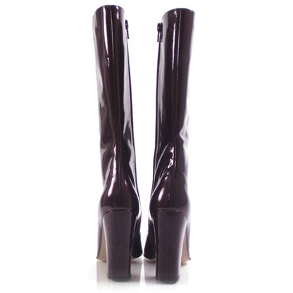Gucci Patent Leather Tall Mid Calf Boots 9 B 3 of 8