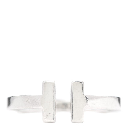 Tiffany Sterling Silver T Square Ring 54 7 1 of 4