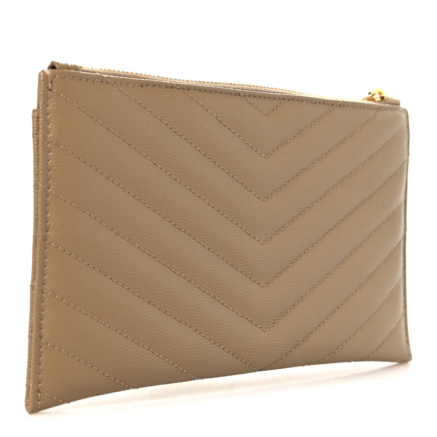 Grain De Poudre Chevron Monogram Bill Pouch Dark Latte