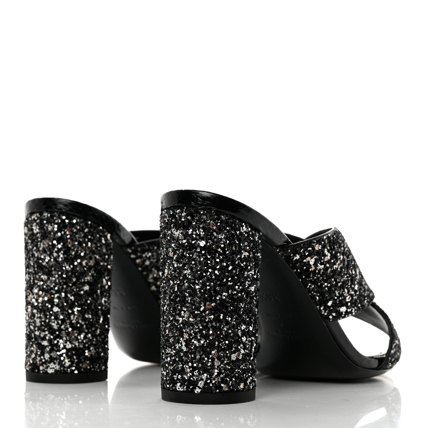 Saint Laurent Glitter LouLou 70 Mule Sandals 35.5 Black 4 of 9