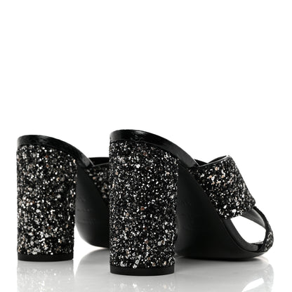 Saint Laurent Glitter LouLou 70 Mule Sandals 35.5 Black 4 of 9