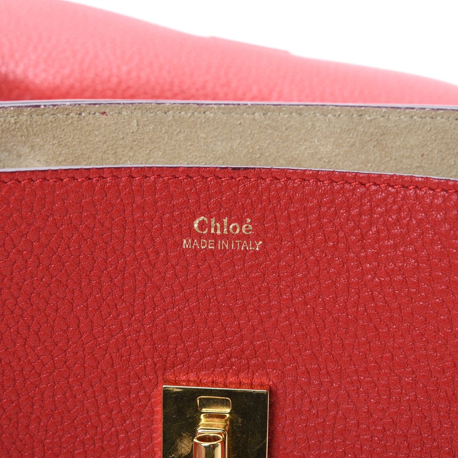 Chloe Grained Lambskin Mini Drew Shoulder Bag Plaid Red 5 of 12