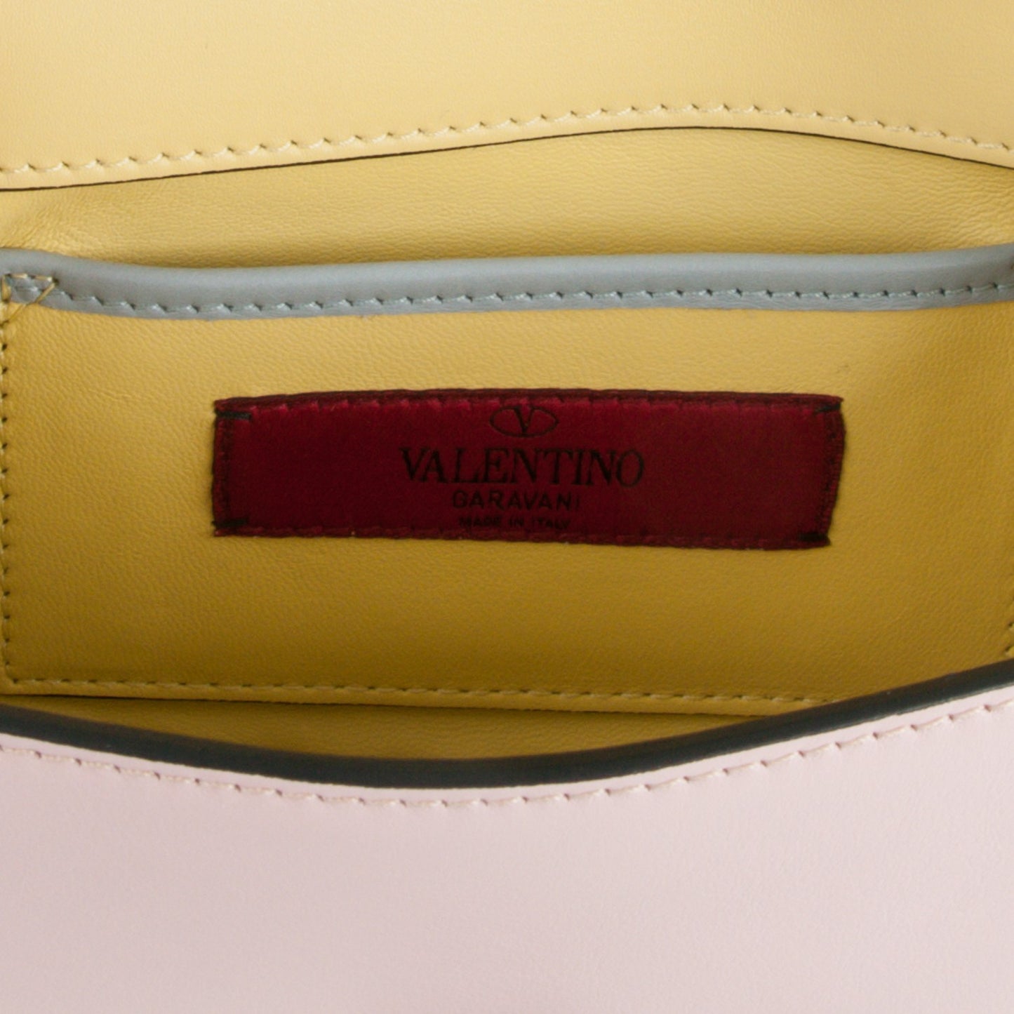 Vitello Watercolor Mini Rockstud Flap Saddle Crossbody Bag Rose Green Yellow Sky