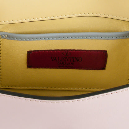 Valentino Garavani Vitello Watercolor Mini Rockstud Flap Saddle Crossbody Bag Rose Green Yellow Sky 6 of 7