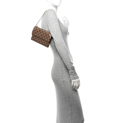 Gucci Crystal Monogram Wallet On Chain Beige Dark Brown 2 of 11