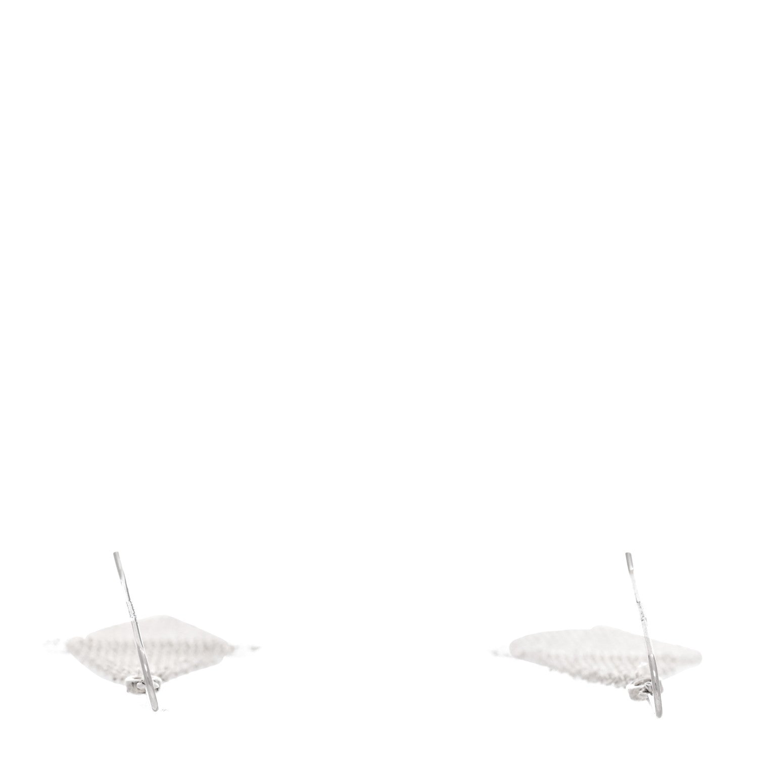 Tiffany Sterling Silver Diamond Elsa Peretti Mesh Earrings 3 of 5