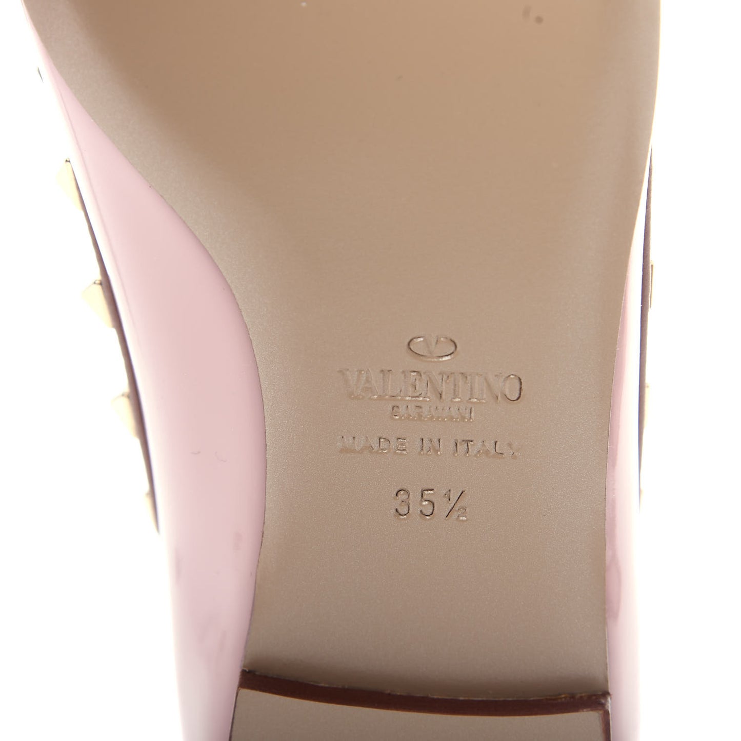 Patent Rockstud Ballerina Flats 35.5 Water Rose Poudre