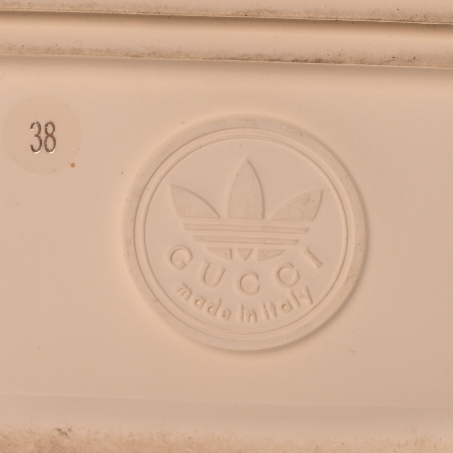 X ADIDAS Terry Cloth GG Monogram Womens Platform Sandals 38 Maple Red Off White
