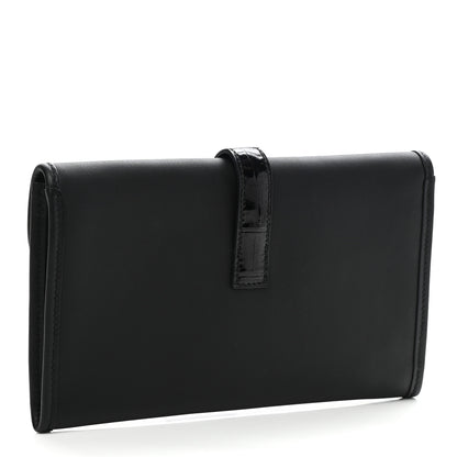 Hermes Swift Shiny Alligator Jige Duo Touch Clutch Black 4 of 8