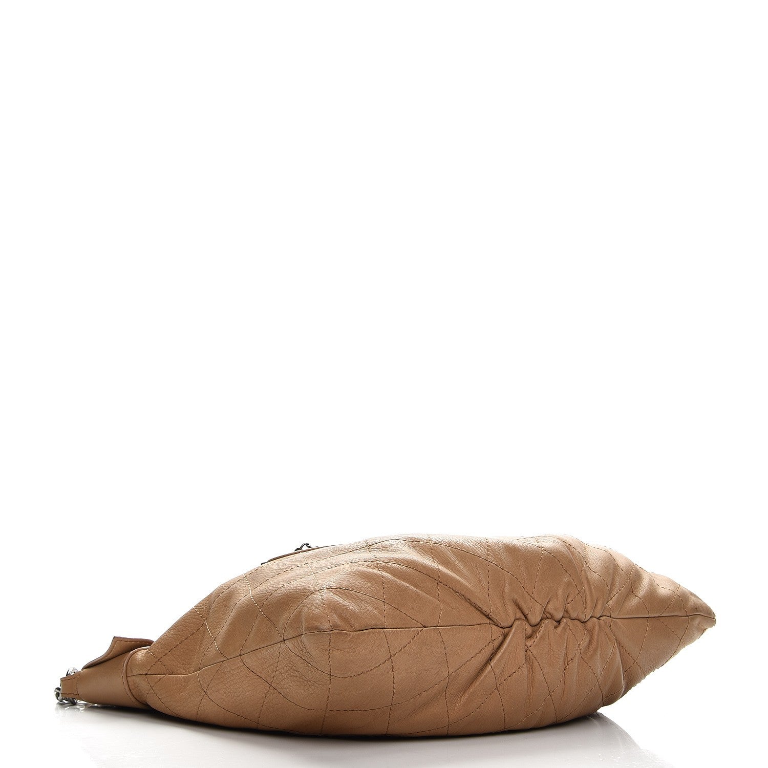 Chanel Calfskin Stitched Double Zip Hobo Beige 4 of 17