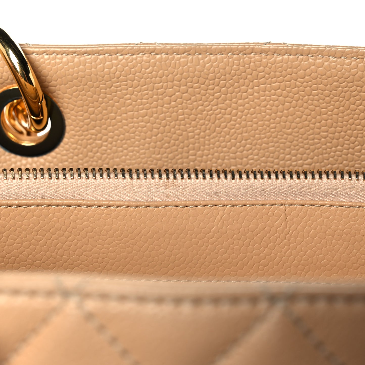 Caviar Quilted Grand Shopping Tote GST Beige