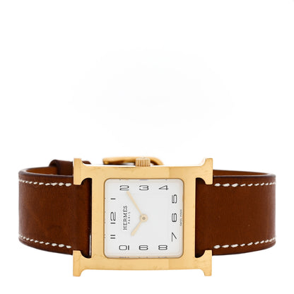 Hermes Stainless Steel Epsom 26mm Heure H Hour Quartz Watch Gold 2 of 5