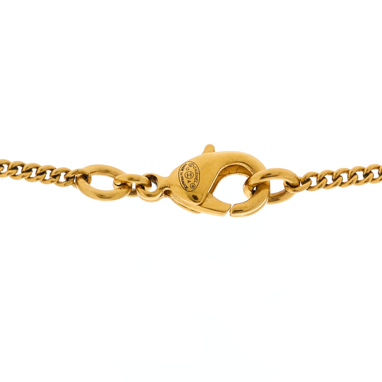 Metal CC Necklace Matte Gold