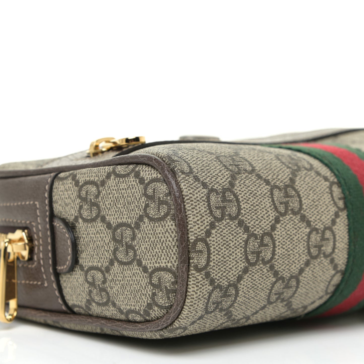 GG Supreme Monogram Web Small Ophidia Belt Bag 95 38 Dark Brown