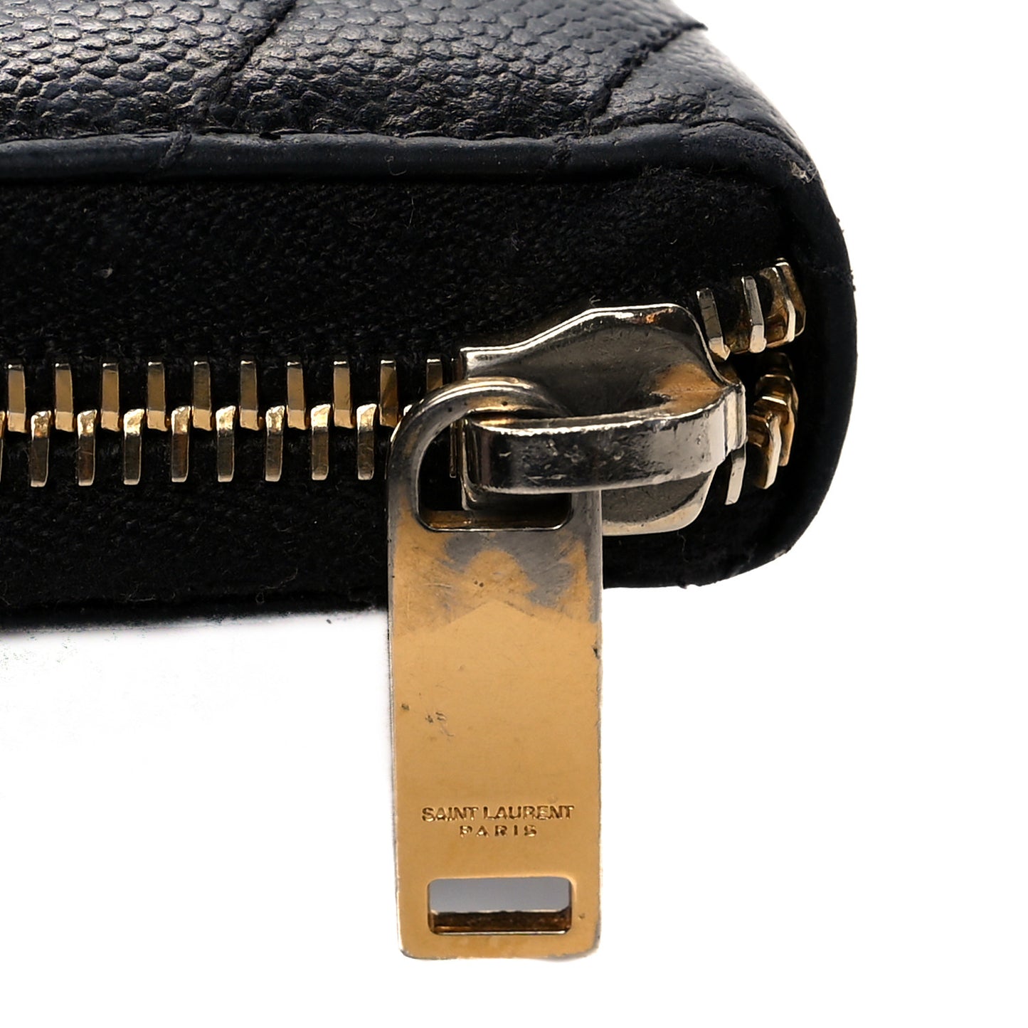 Grain De Poudre Matelasse Chevron Monogram Zip Around Wallet Black