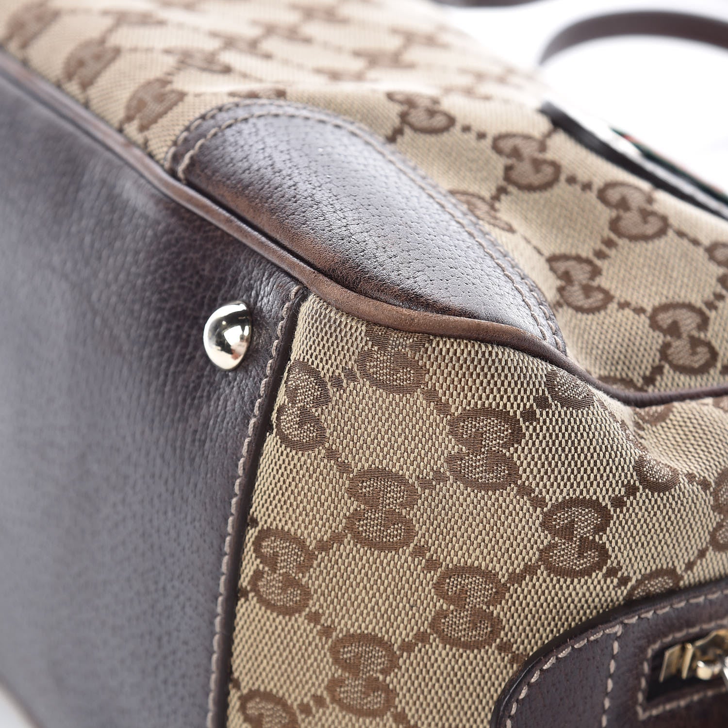 Gucci Monogram Small Princy Satchel Dark Brown 15 of 16